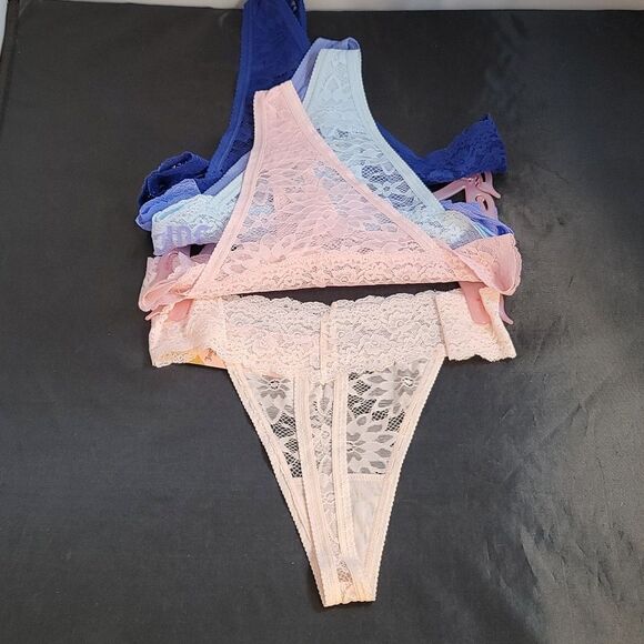 BRAND NEW JUICY COUTURE 5PK DESIGN LACE THONG PANTIE  INTIMATES SETS - Picture 13 of 16